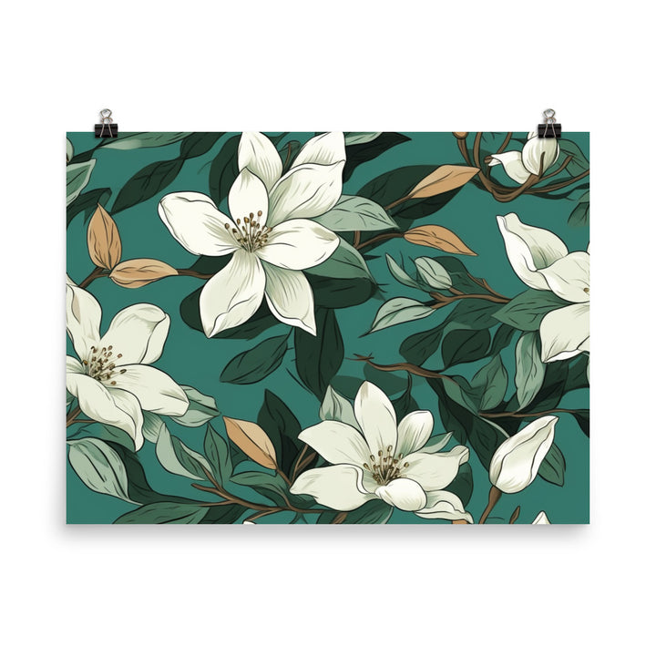 Jasmine Pattern photo paper poster - Posterfy.AI