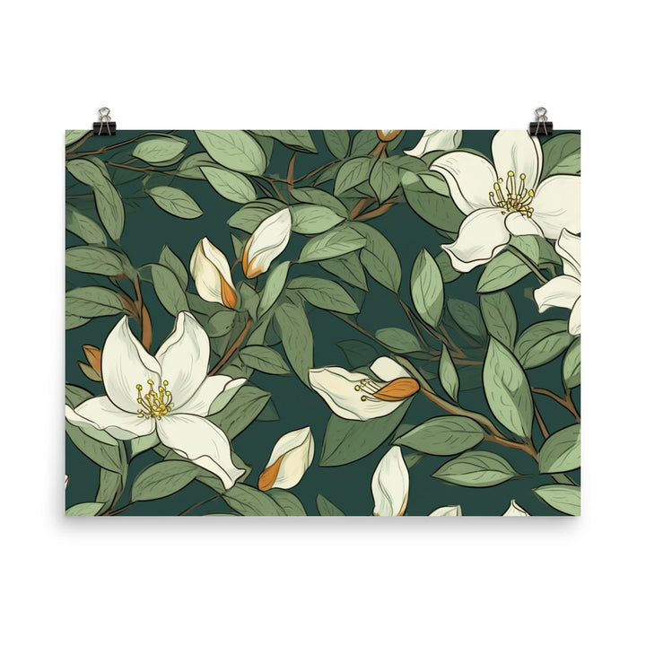 Jasmine Pattern photo paper poster - Posterfy.AI