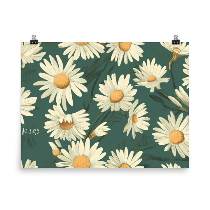 Daisy Pattern photo paper poster - Posterfy.AI