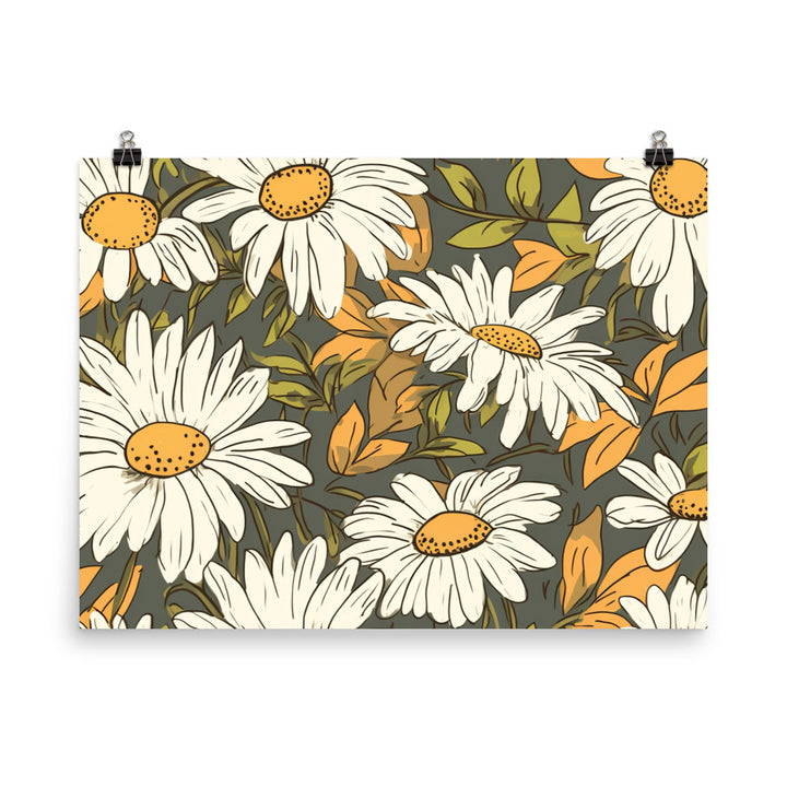 Daisy Pattern photo paper poster - Posterfy.AI