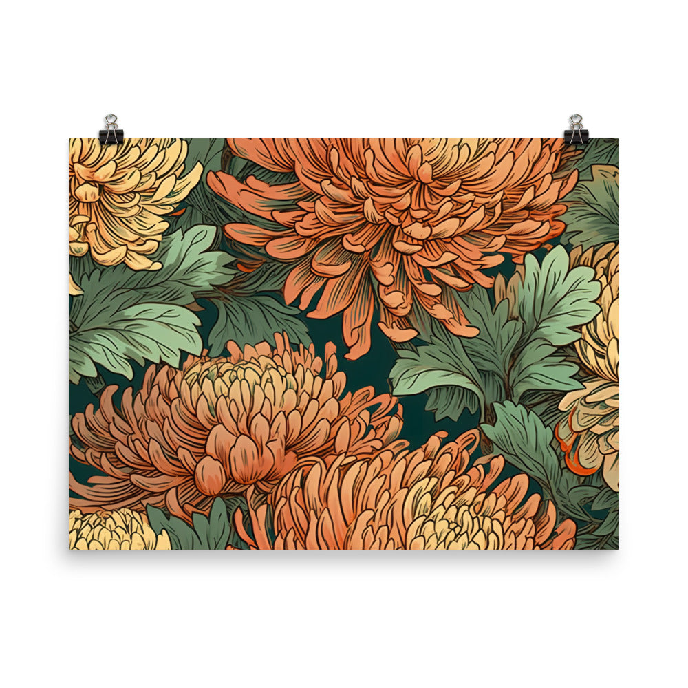 Chrysanthemum Pattern photo paper poster - Posterfy.AI