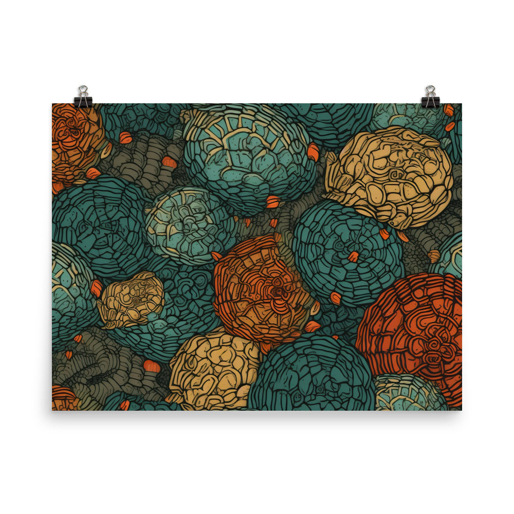 Turtle shells Pattern photo paper poster - Posterfy.AI