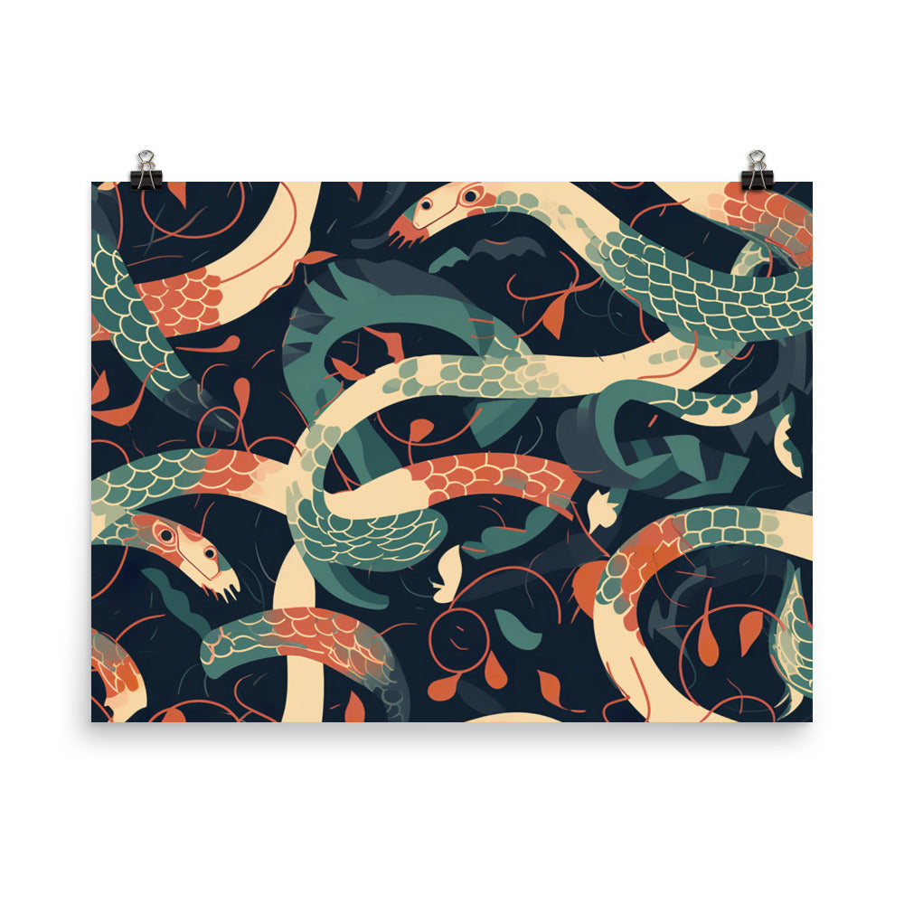 Snake slithers Pattern photo paper poster - Posterfy.AI