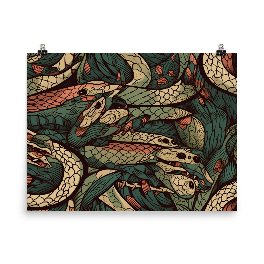 Snake slithers Pattern photo paper poster - Posterfy.AI