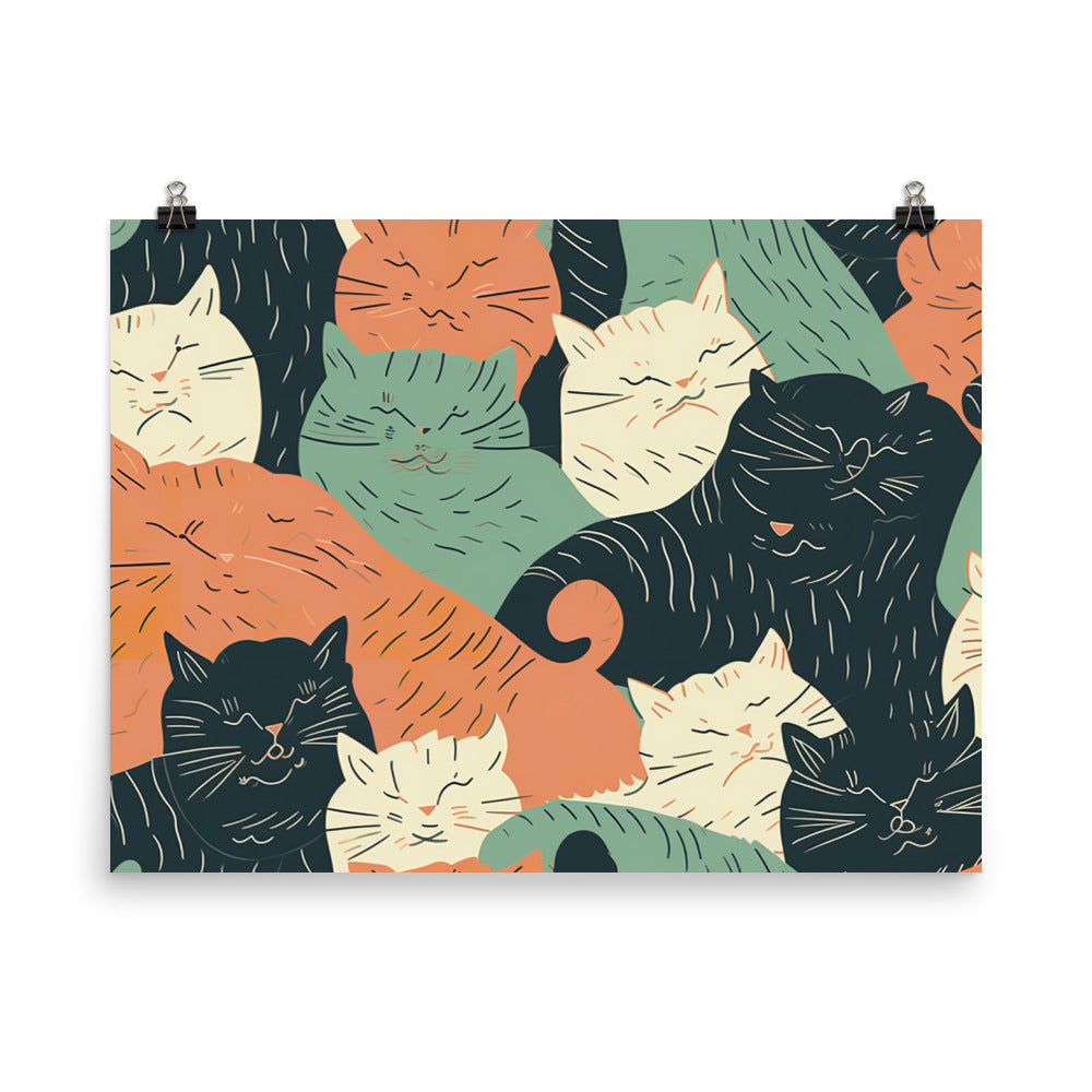 Kitten cuddles Pattern photo paper poster - Posterfy.AI