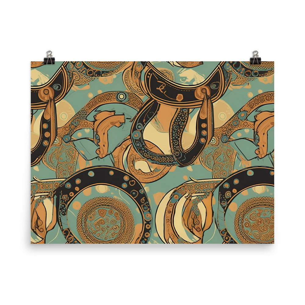 Horse shoes Pattern photo paper poster - Posterfy.AI