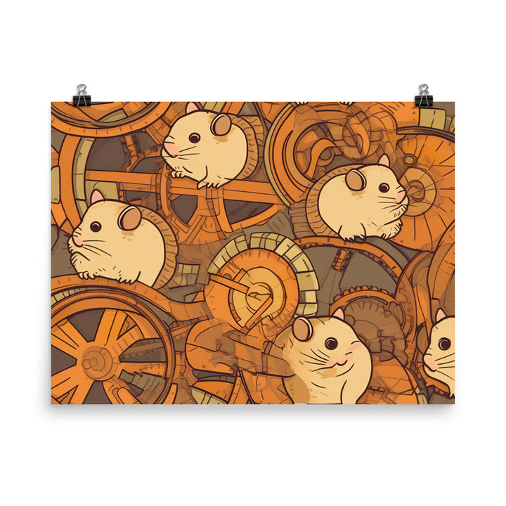 Hamster wheels Pattern paper poster - Posterfy.AI