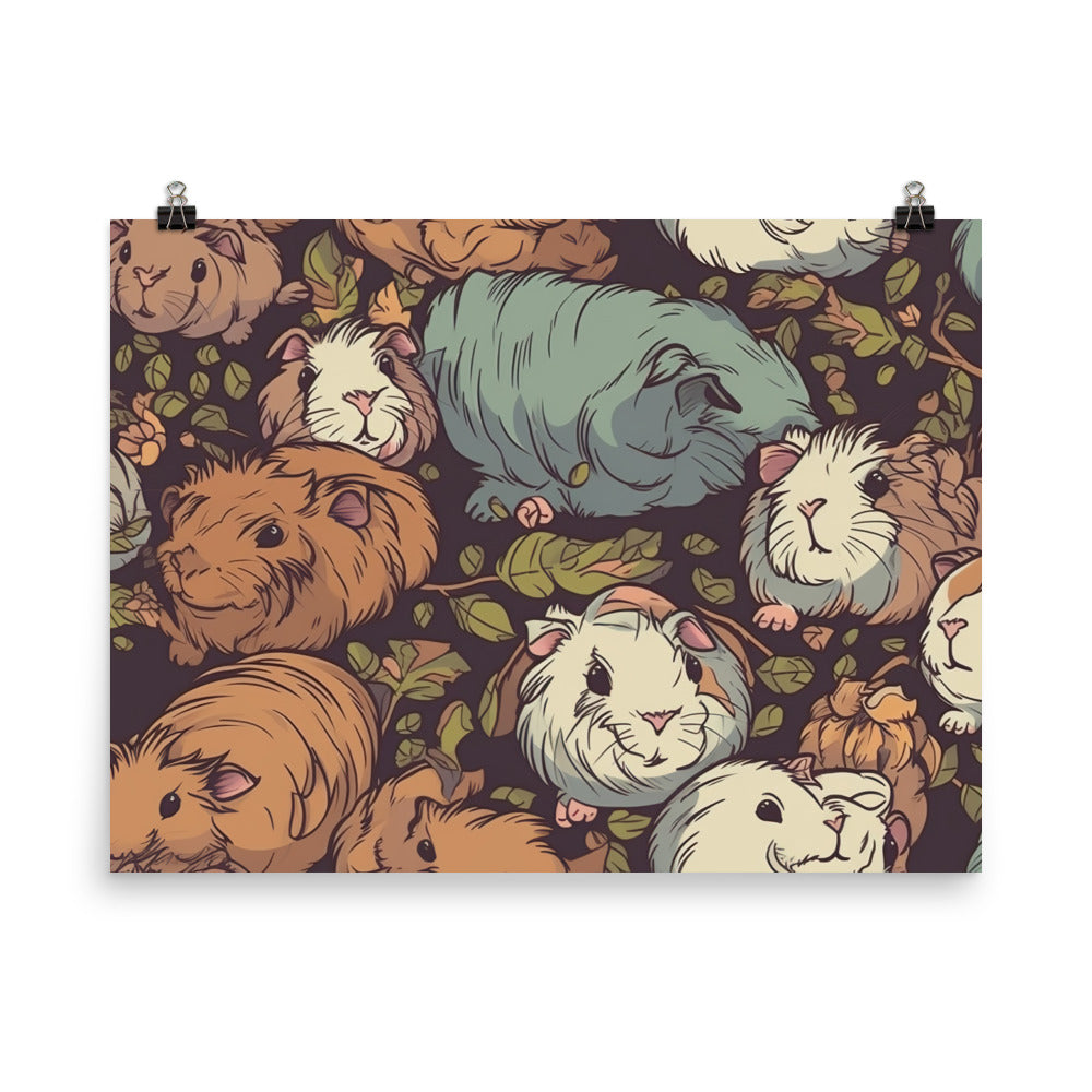 Guinea pig snuggles Pattern photo paper poster - Posterfy.AI