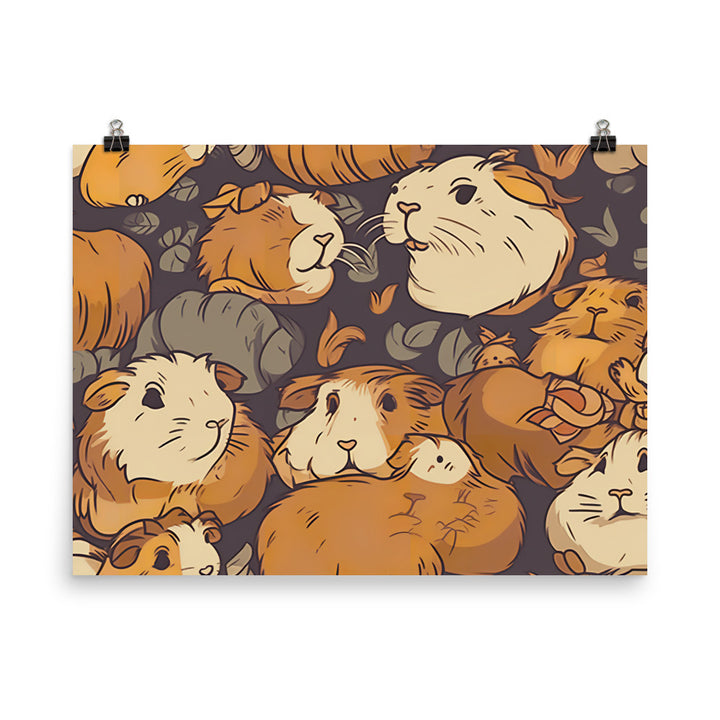 Guinea pig snuggles Pattern photo paper poster - Posterfy.AI