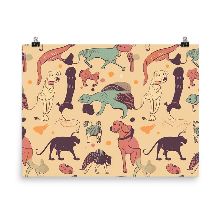 Dog Bones Pattern photo paper poster - Posterfy.AI