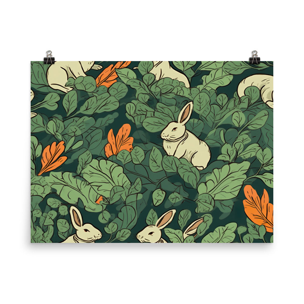 Bunny hops Pattern photo paper poster - Posterfy.AI