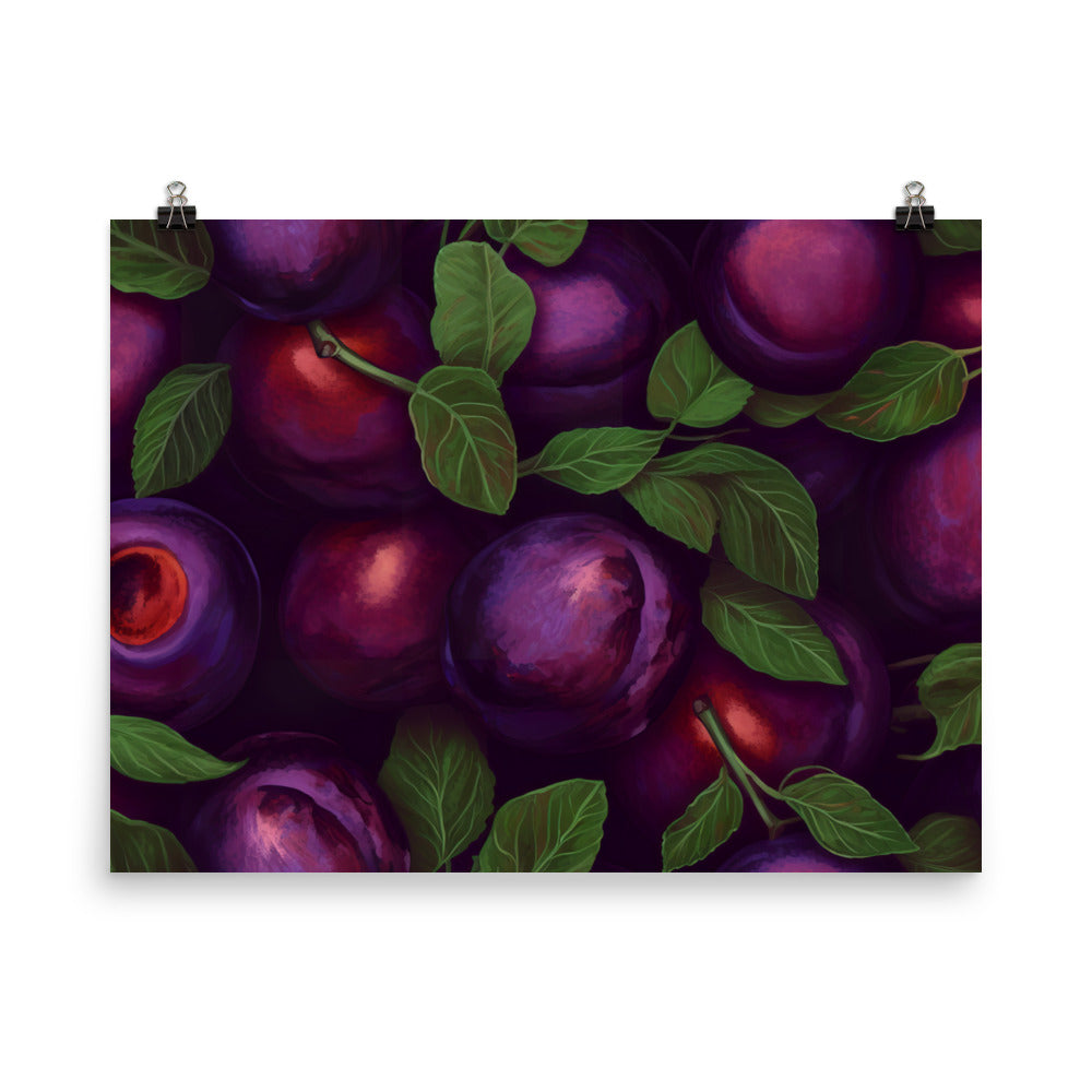 Plums Pattern photo paper poster - Posterfy.AI