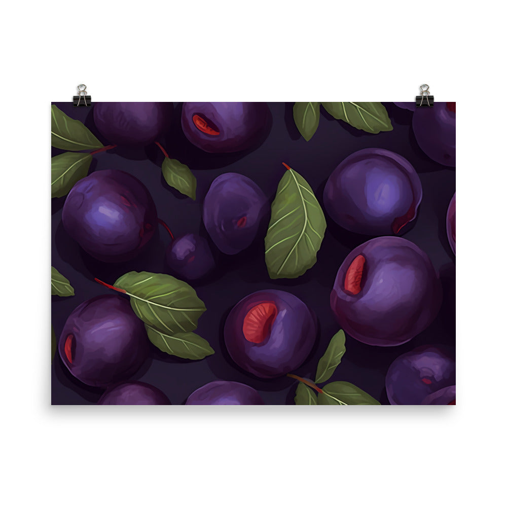 Plums Pattern photo paper poster - Posterfy.AI