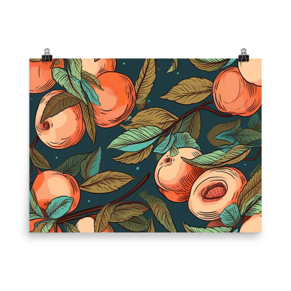 Peaches Pattern photo paper poster - Posterfy.AI