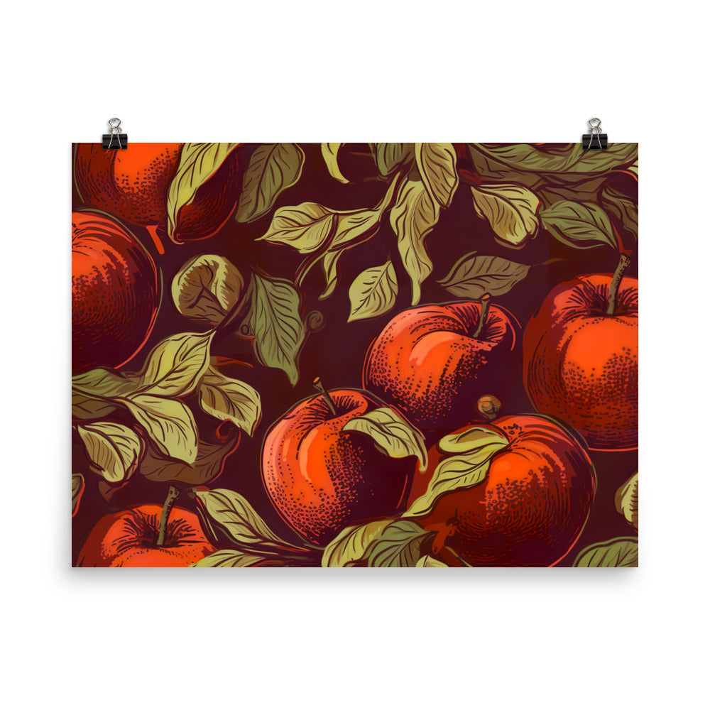 Apples Pattern photo paper poster - Posterfy.AI