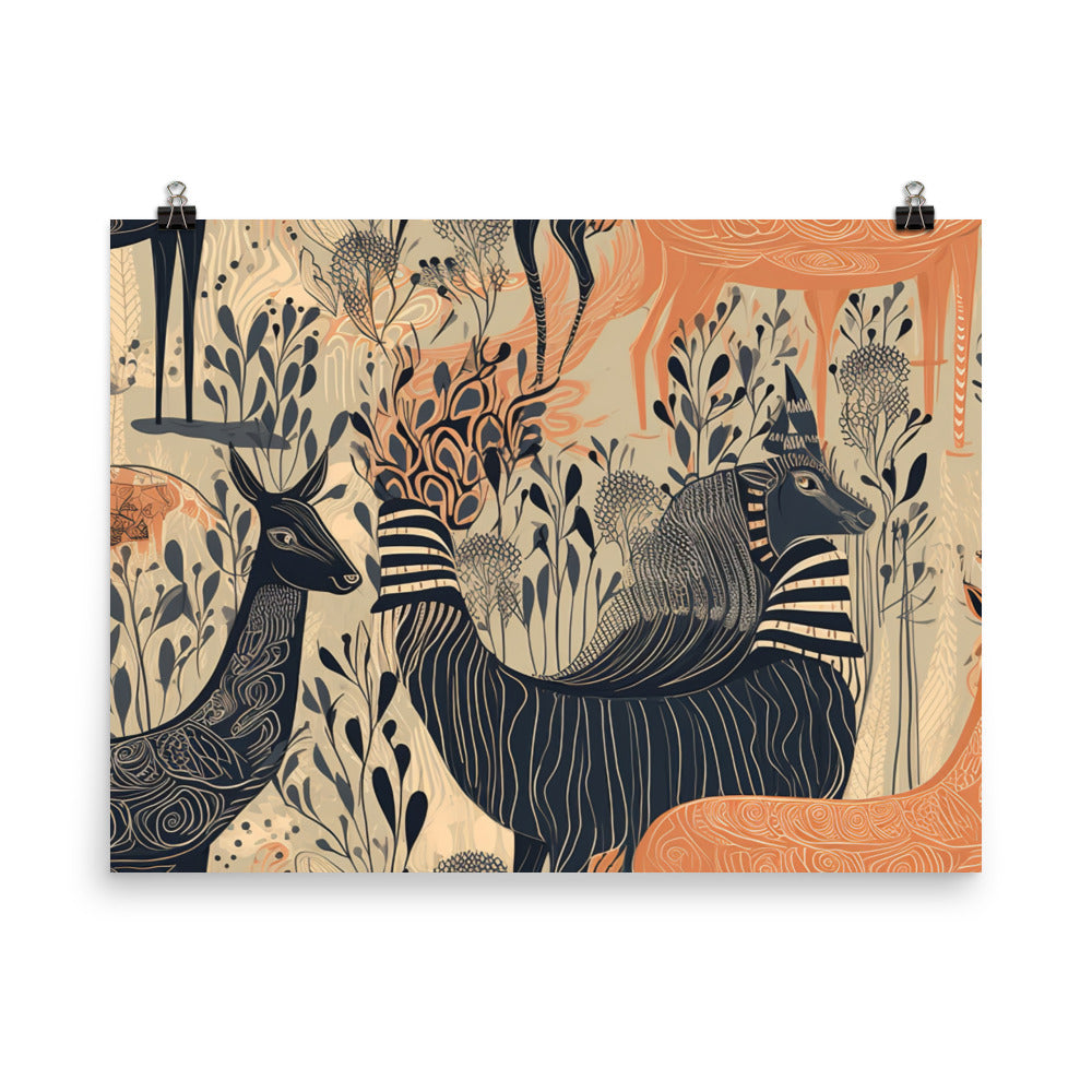 Wild Animal Pattern photo paper poster - Posterfy.AI