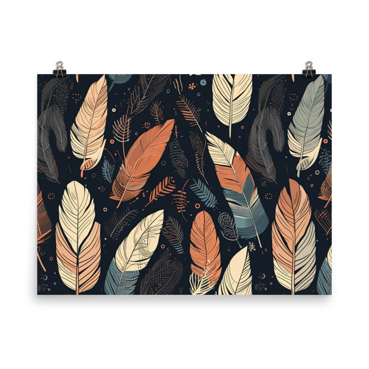 Feather Pattern photo paper poster - Posterfy.AI