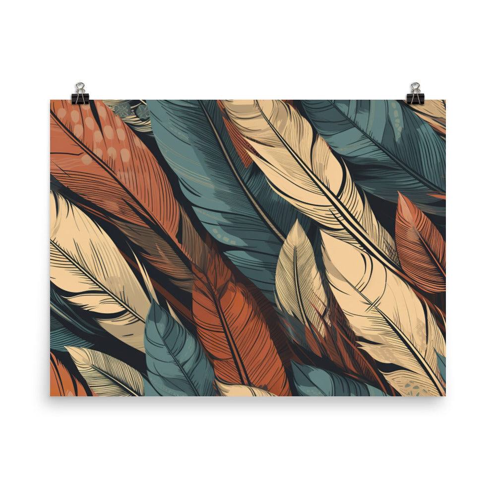 Feather Pattern photo paper poster - Posterfy.AI
