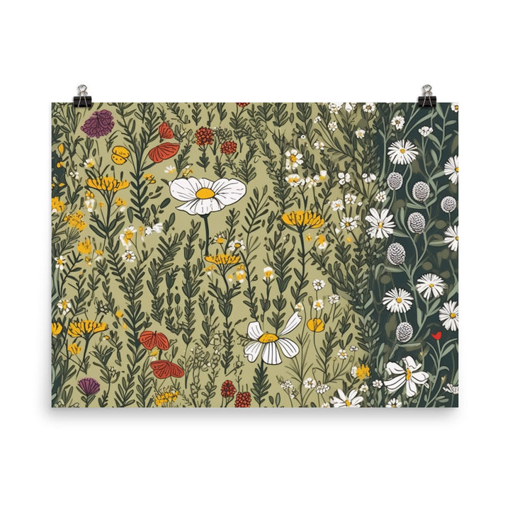 Wildflowers Pattern photo paper poster - Posterfy.AI