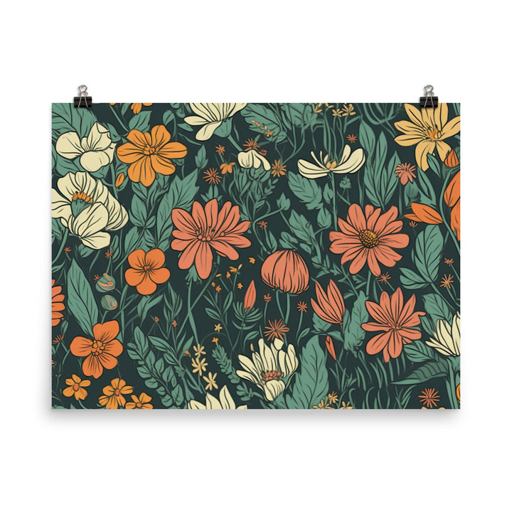 Wildflowers Pattern photo paper poster - Posterfy.AI