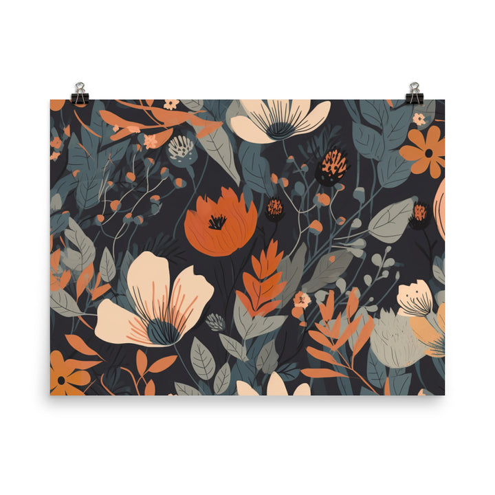 Wildflowers Pattern photo paper poster - Posterfy.AI