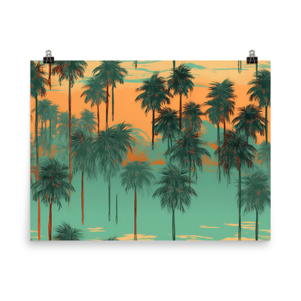 Palm Trees Pattern photo paper poster - Posterfy.AI