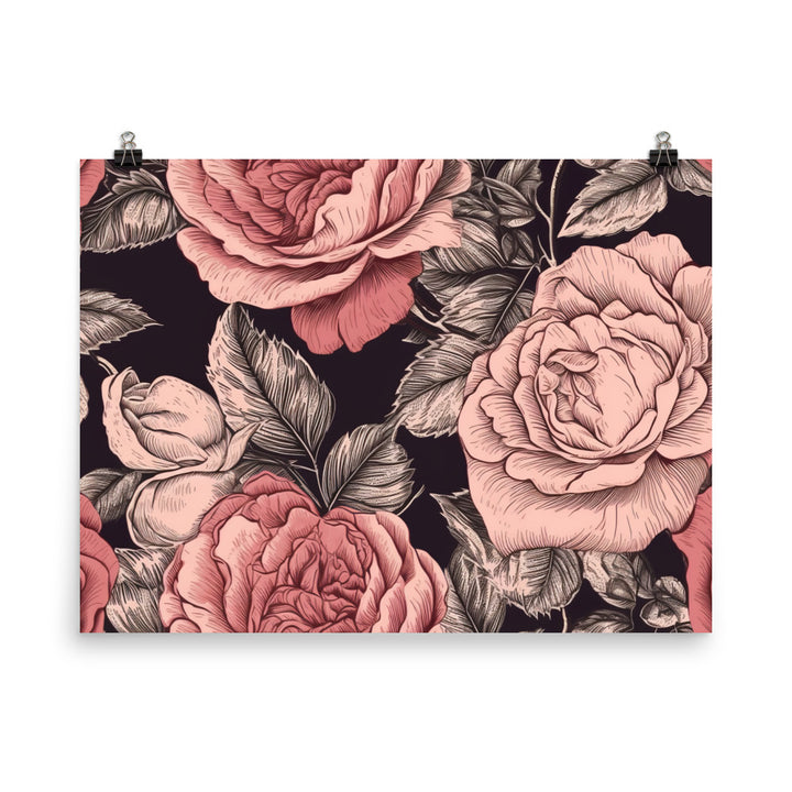 Rose Pattern photo paper poster - Posterfy.AI