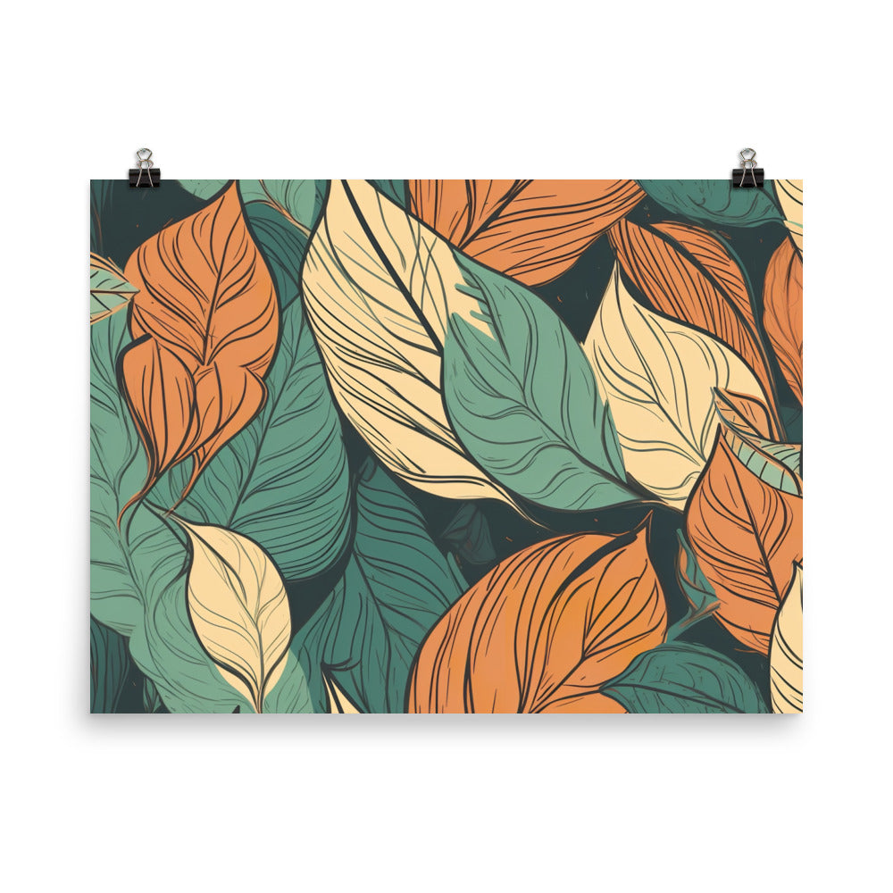 Leaves Pattern photo paper poster - Posterfy.AI