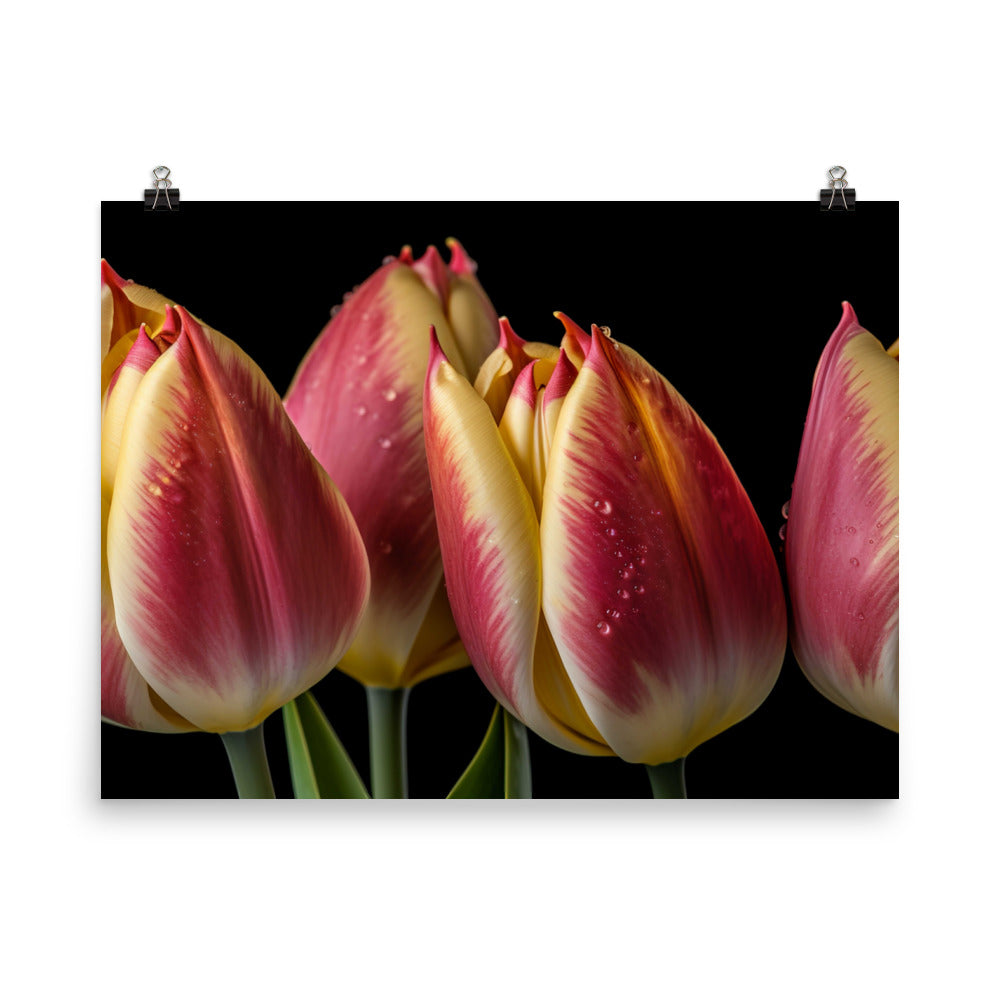 A Close-Up View of the Beauty of Tulips photo paper poster - Posterfy.AI