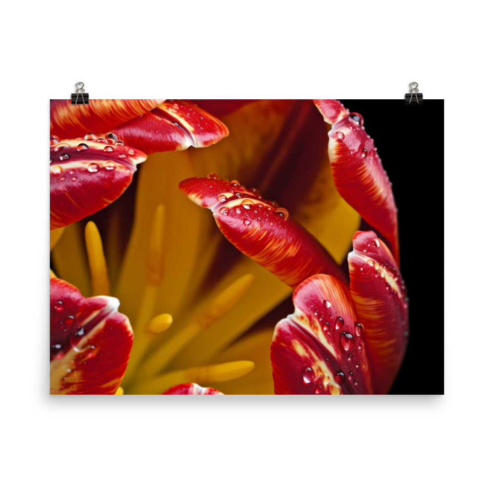 A Close-Up View of the Beauty of Tulips photo paper poster - Posterfy.AI