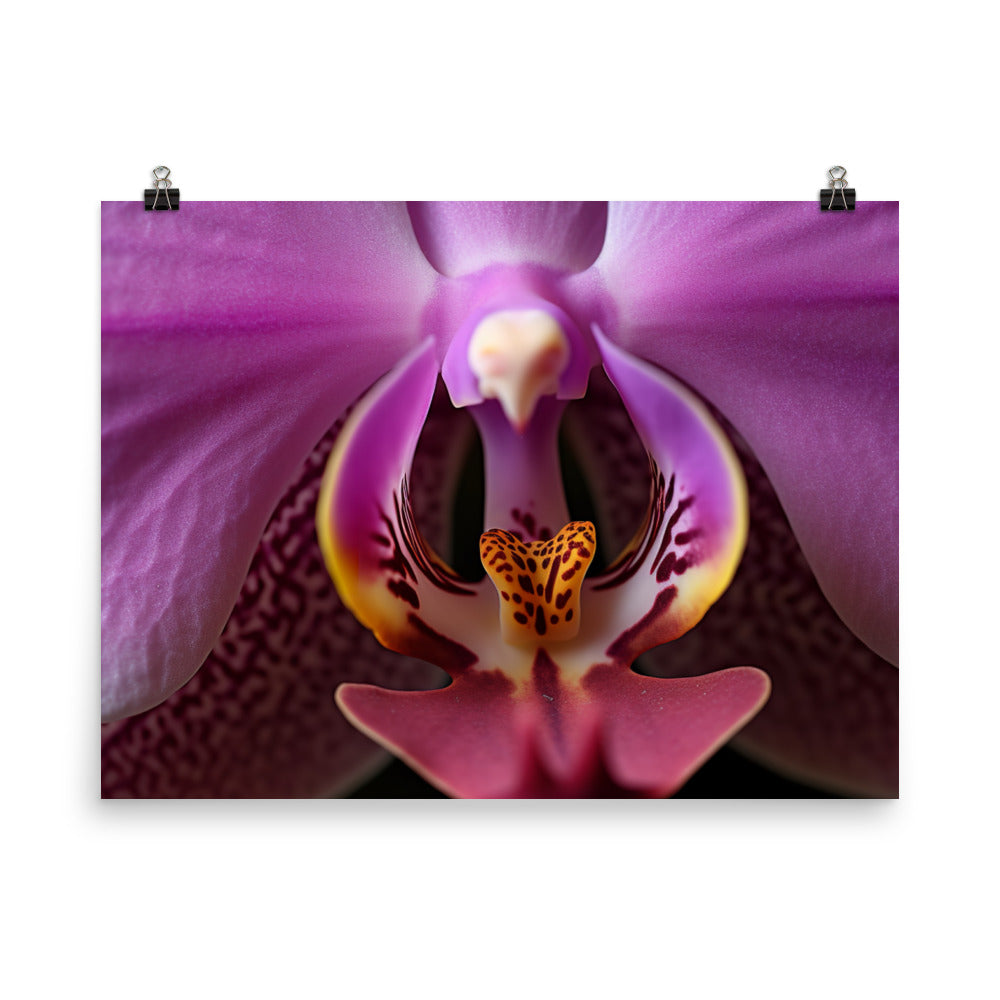 Macro Photography of Orchid Details photo paper poster - Posterfy.AI