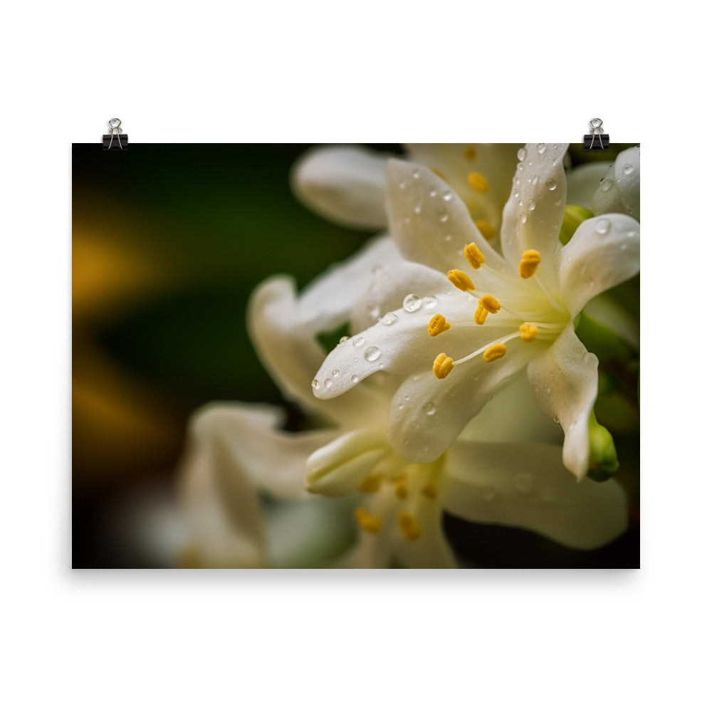 Delicate Beauty of Jasmine Flowers photo paper poster - Posterfy.AI
