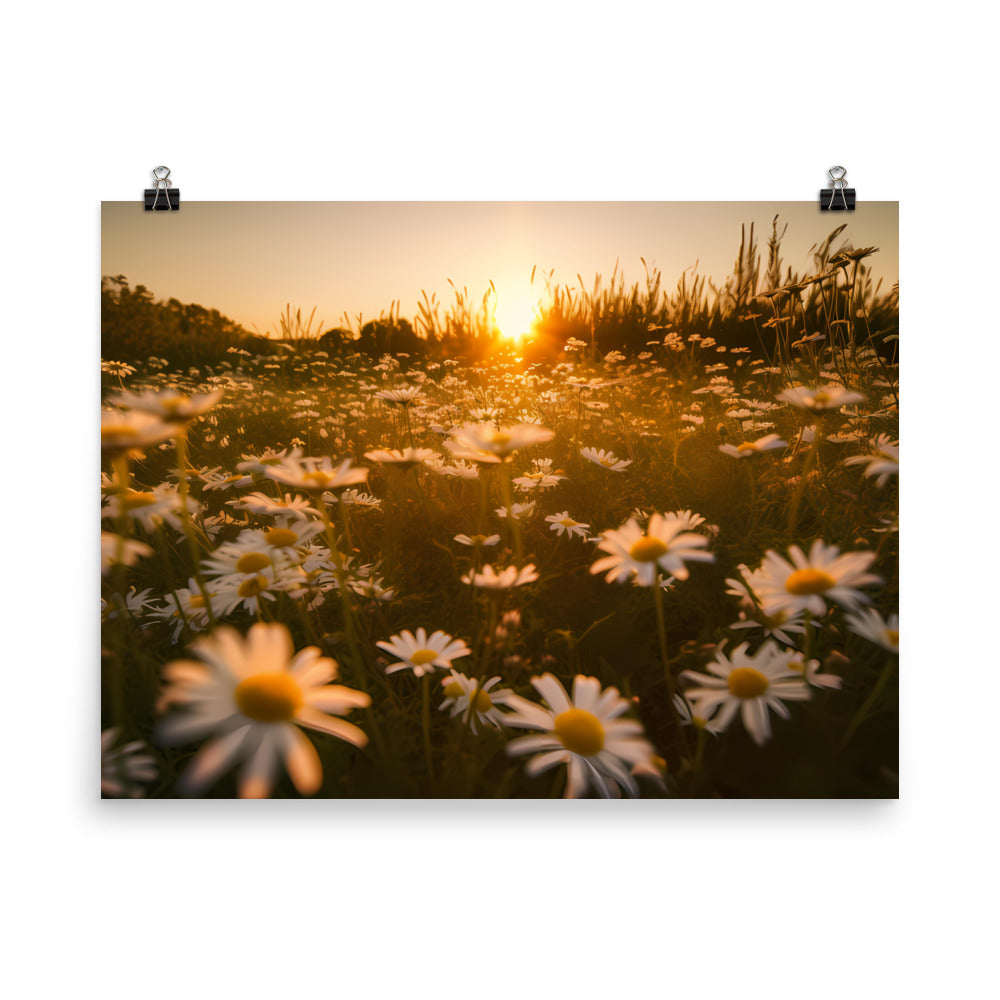 Sun kissed Daisies photo paper poster - Posterfy.AI