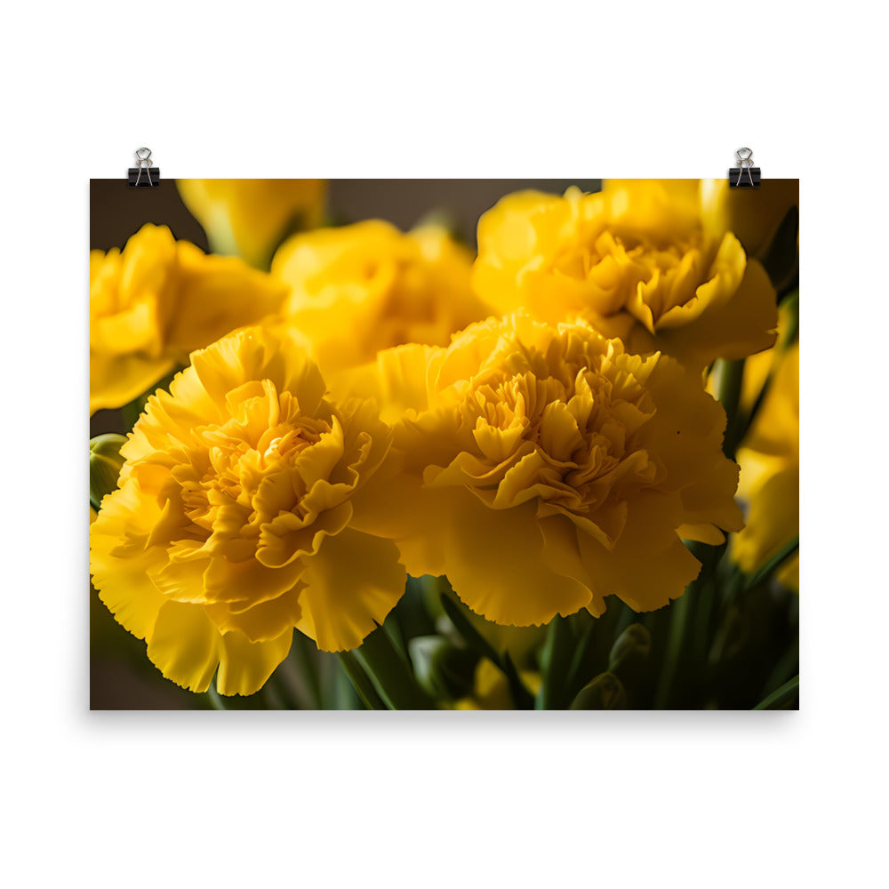 Sunny Yellow Carnations photo paper poster - Posterfy.AI