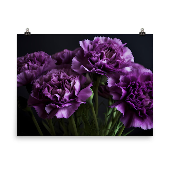 Elegant White Carnations photo paper poster - Posterfy.AI