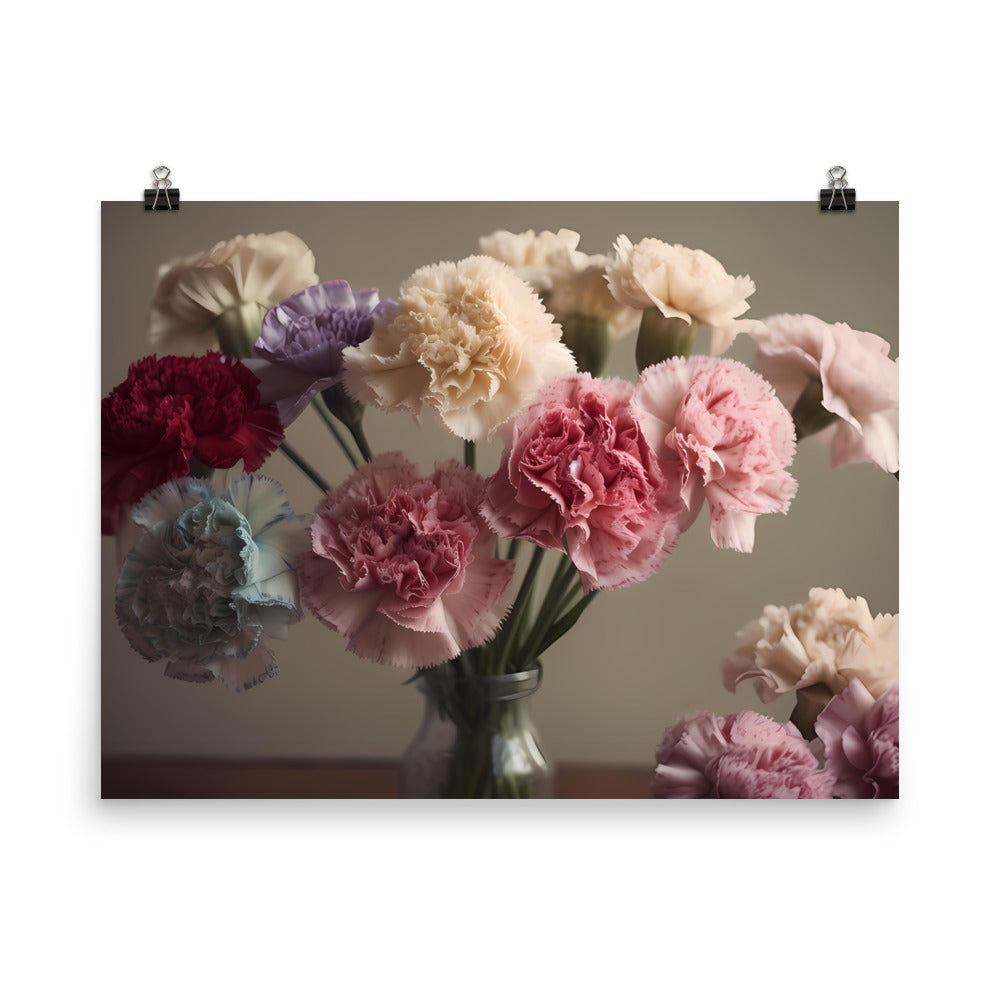Carnations in Vintage Style photo paper poster - Posterfy.AI