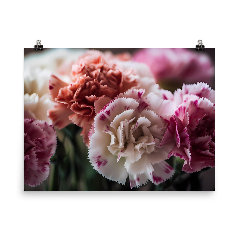 Carnations in Pink and White photo paper poster - Posterfy.AI