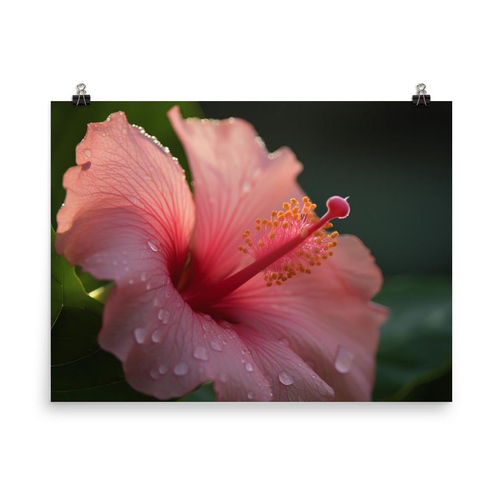 Hibiscus in the Morning Light photo paper poster - Posterfy.AI