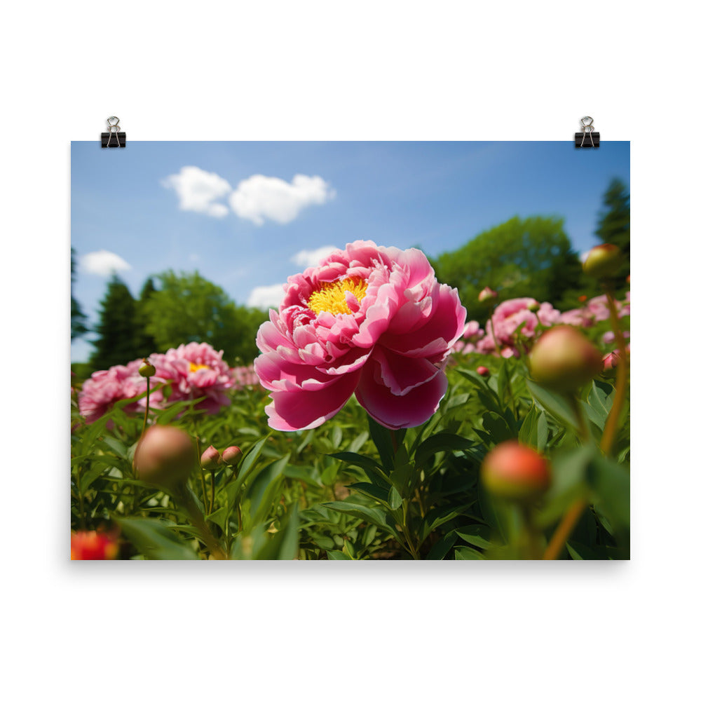 Peony Garden in Full Bloom photo paper poster - Posterfy.AI