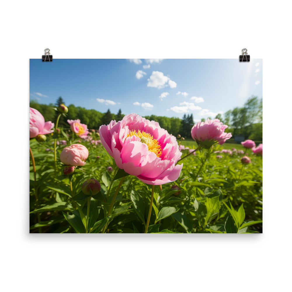 Peony Garden in Full Bloom photo paper poster - Posterfy.AI