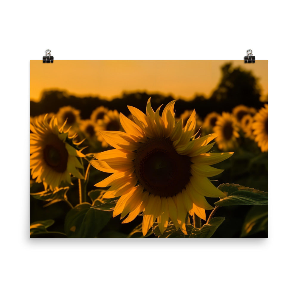 Sunflower Sunrise photo paper poster - Posterfy.AI