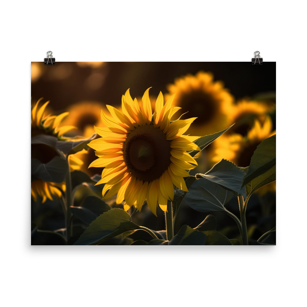 Sunflower Sunrise photo paper poster - Posterfy.AI