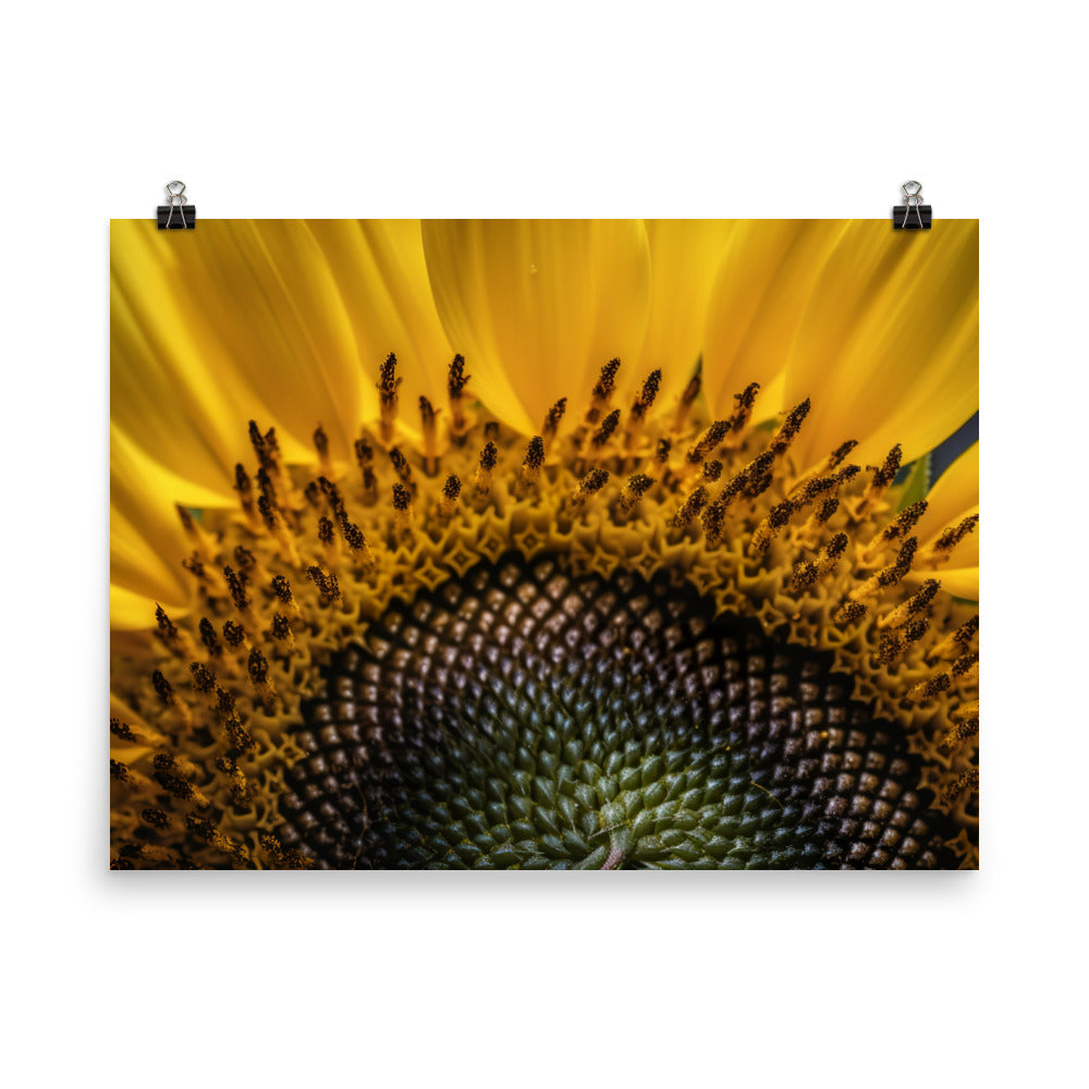 Sunflower Macro photo paper poster - Posterfy.AI