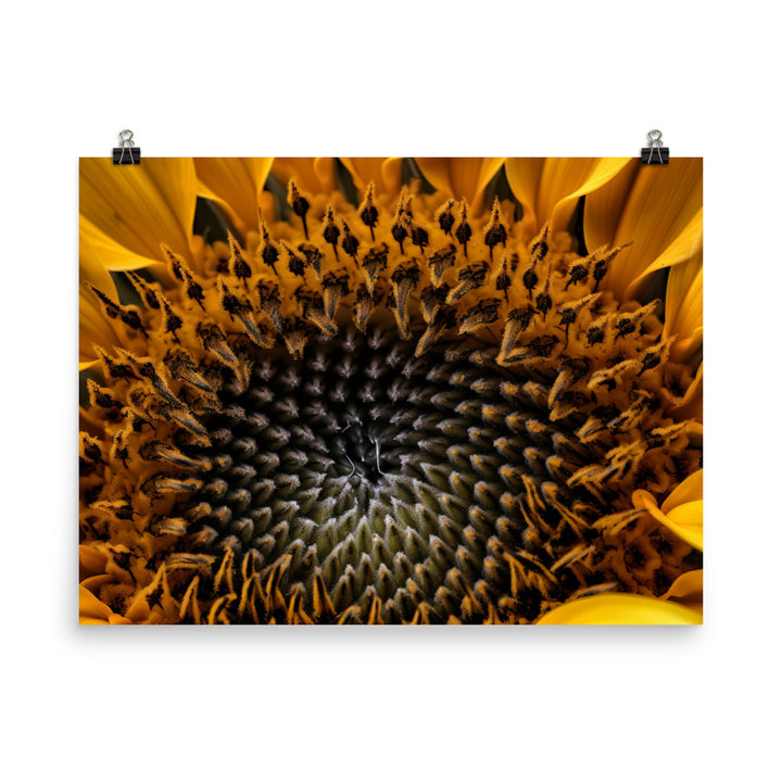 Sunflower Macro photo paper poster - Posterfy.AI