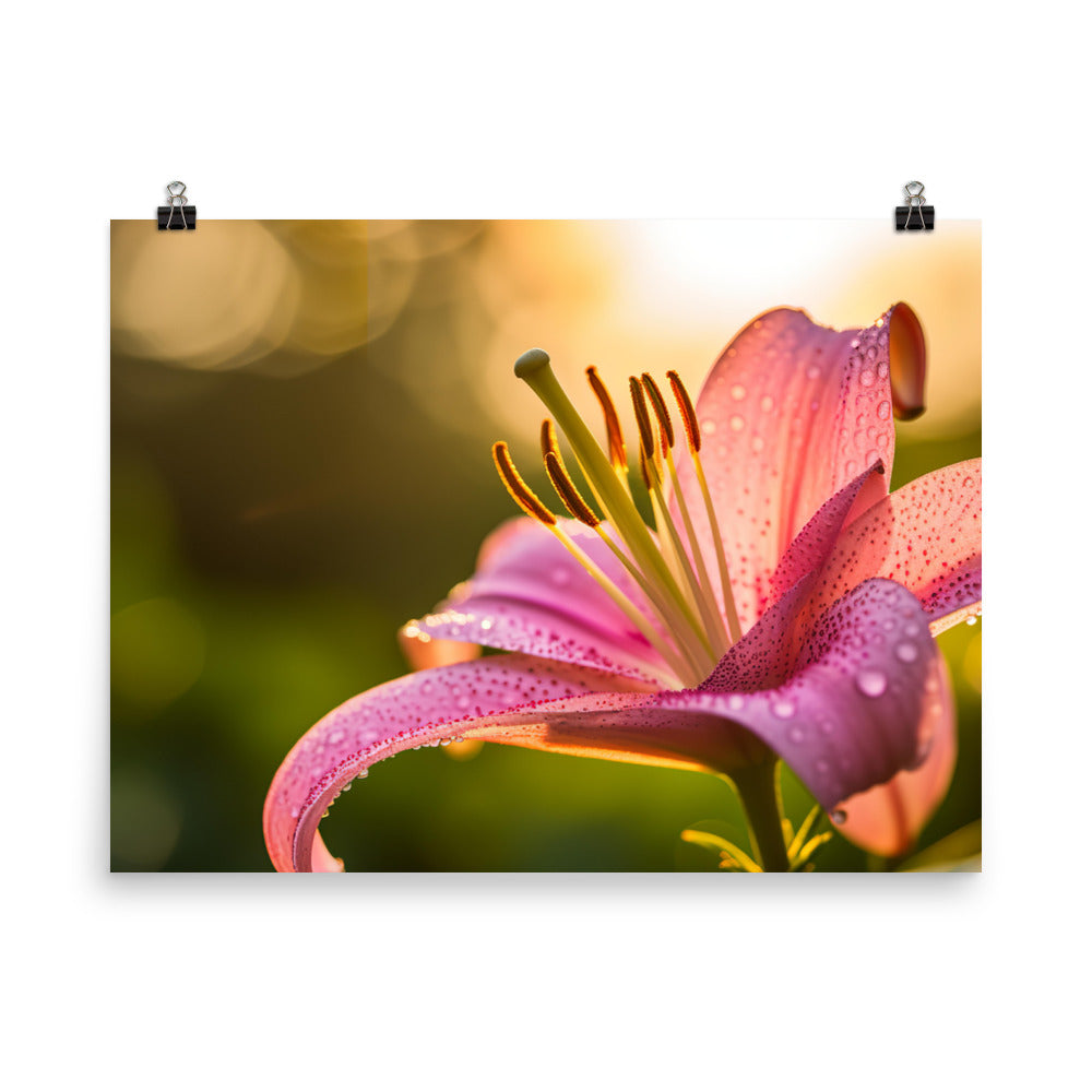 Pink Lily in the Sunlight photo paper poster - Posterfy.AI