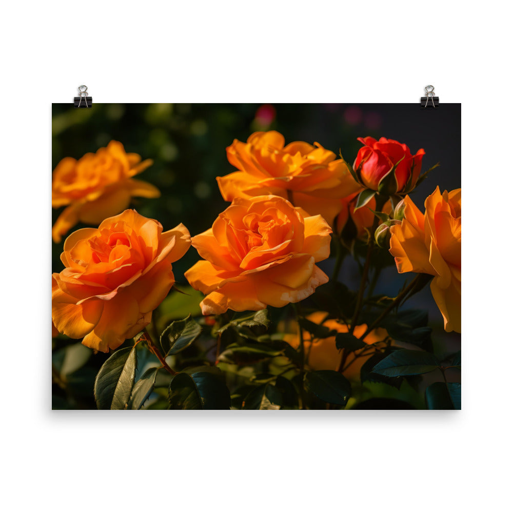 Romantic Peach Roses photo paper poster - Posterfy.AI