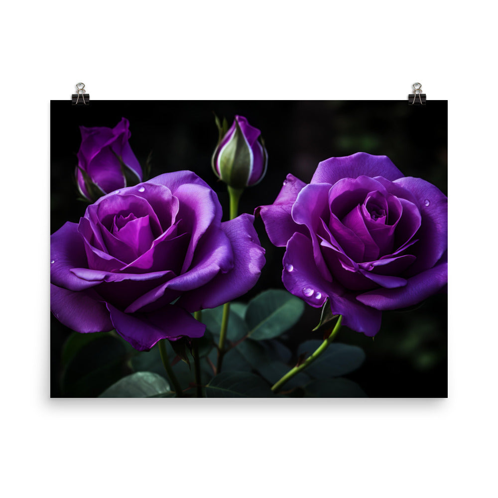 Regal Purple Roses photo paper poster - Posterfy.AI