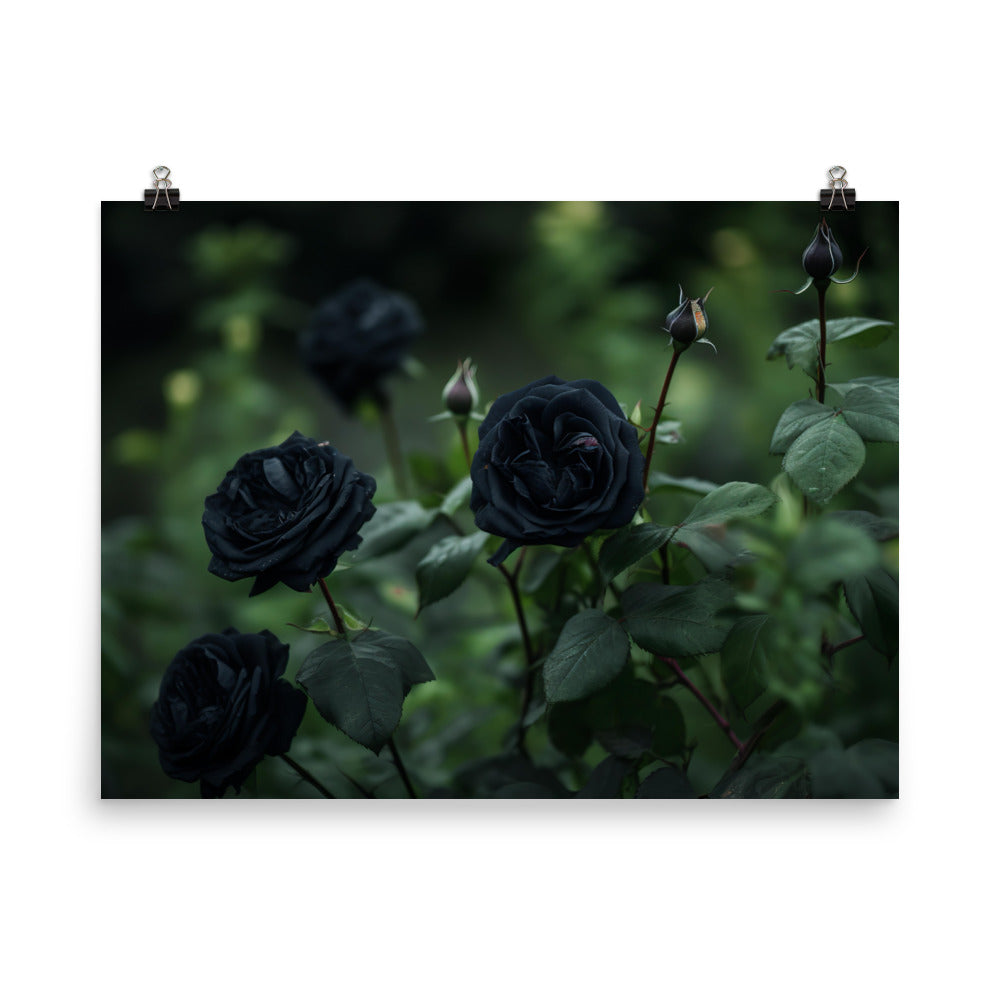 Mysterious Black Roses photo paper poster - Posterfy.AI