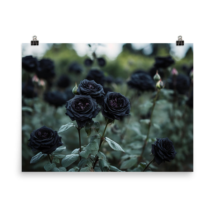 Mysterious Black Roses photo paper poster - Posterfy.AI