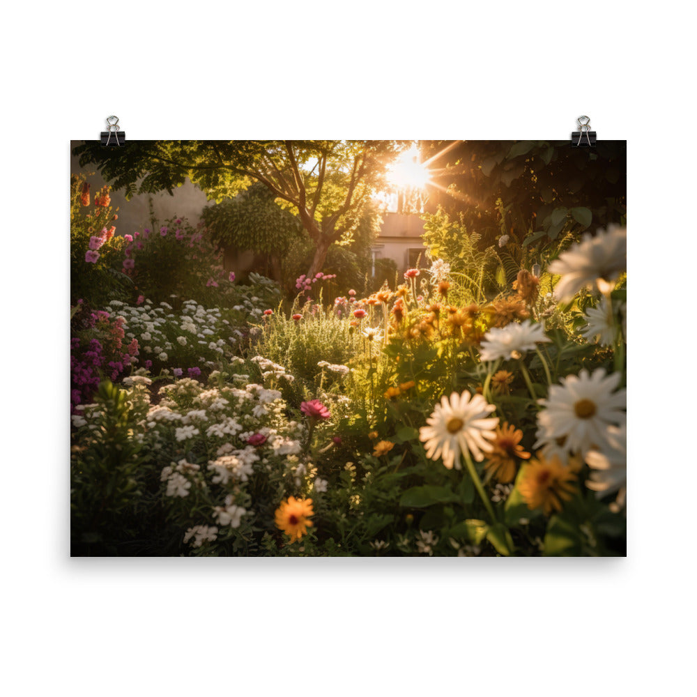 Golden Hour Garden photo paper poster - Posterfy.AI